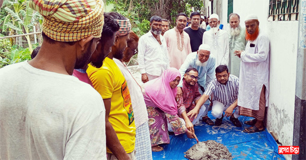 পাঠানটুলিতে ৪০০ ফিট রাস্তার ঢালাইয়ের উদ্বোধন