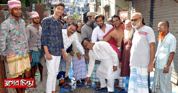 কাশীপুর ৯ নং ওয়ার্ডে ঢালাই কাজের উদ্বোধন করেন মেম্বার খোকন সরদার