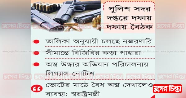 নির্বাচনকে ঘিরে অবৈধ অস্ত্র উদ্ধারে তোড়জোড় নেই