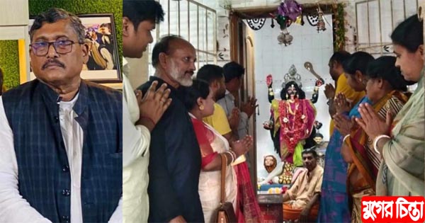 কালী ও শিব মন্দিরে খোকন সাহার দীঘার্য়ু কামনা করে প্রার্থনা
