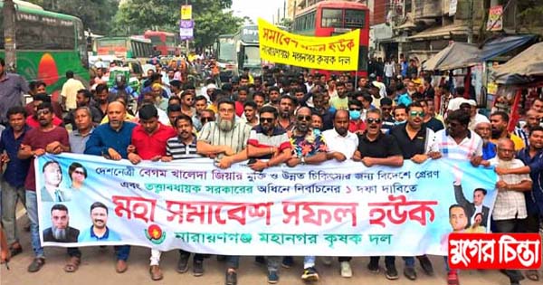 জনসমাবেশে স্বপন-রশুর নেতৃত্বে মহানগর কৃষকদলের বিশাল শোডাউন