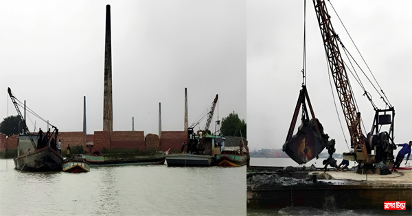 ধলেশ্বরী নদীর দুই পারে অবৈধভাবে মাটি কাটার মহোৎসব