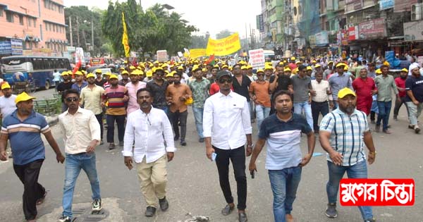 জনসমাবেশে রানা-বাবুর নেতৃত্বে স্বেচ্ছাসেবকদলের তাঁক লাগানো শোডাউন