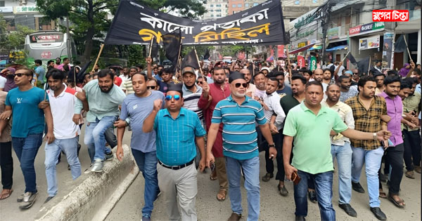 কালো পতাকা গণমিছিলে মন্তু-সজলের নেতৃত্বে মহানগর যুবদলের শোডাউন
