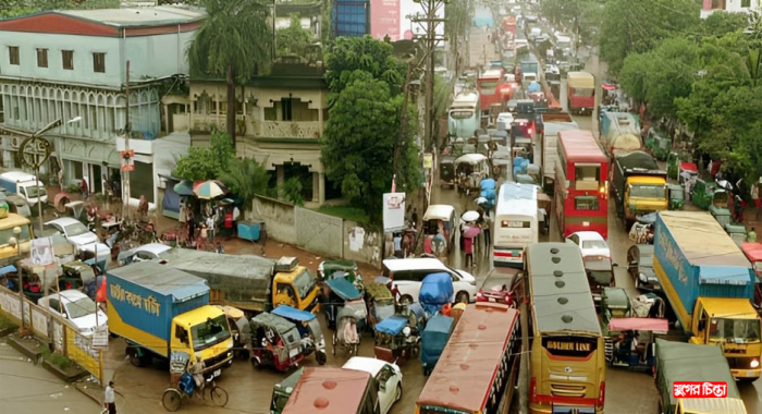 যে কারণে নগরীতে ভয়াবহ যানজট