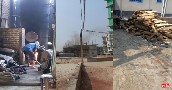 ঝুট-কাঠ পুড়িয়ে অবৈধভাবে চলছে কাশিপুরের উজ্জল ডাইং