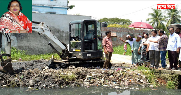 জলাবদ্ধতা নিরসনের জন্য মেয়র আইভী&rsquo;র নির্দেশে কাশিপুরের খাল খনন
