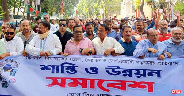 হাই-বাদলের নেতৃত্বে শান্তি সমাবেশে না.ঞ্জ জেলা আ.লীগের যোগদান