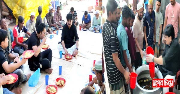 সোনারগাঁয়ে দুস্থ অসহায়দের নিয়ে খোকার ইফতার