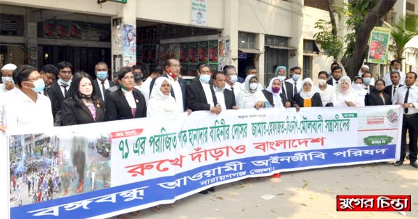 বঙ্গবন্ধু আইনজীবী পরিষদের মানববন্ধন